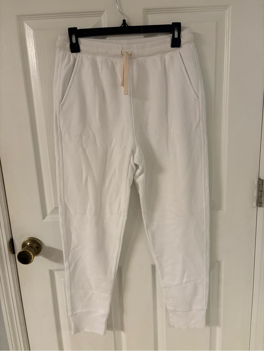 new unsubscribed White Drawstring Jogger Sweatpants